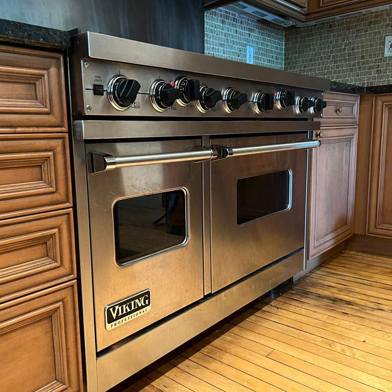 Viking brand stove highlighted for top-tier kitchen appliance repairs in Chicago, IL