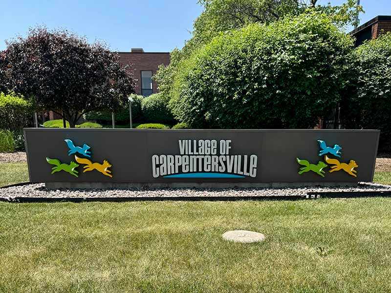 Carpentersville welcome sign representing appliance repair service areas in Chicago & Suburbs, IL